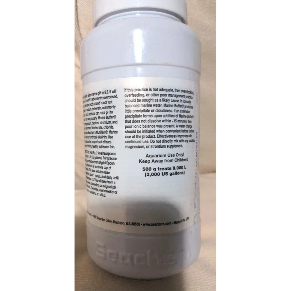 Seachem Marine Buffer 500 GM Fish Tank Aquarium Additive Treatment.